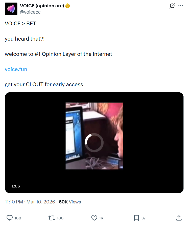 Full original Voice X post screenshot, including displayed views, likes, replies and reposts